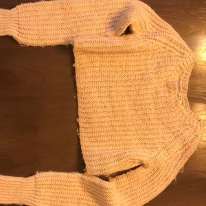 KIMCHI BLUE Cropped knit cream colored sweater. Never worn.